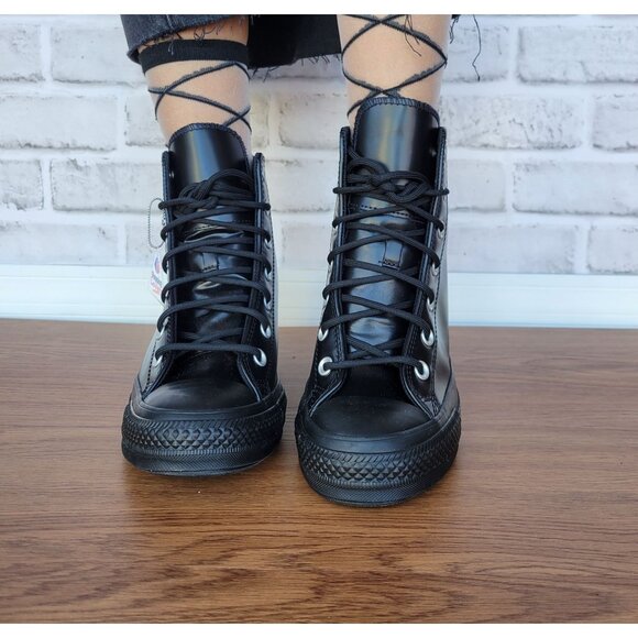 ✨Converse Chuck Taylor All Star Classic Wedge Leather 10.5 Women's Shoes A12827C - Picture 5 of 12